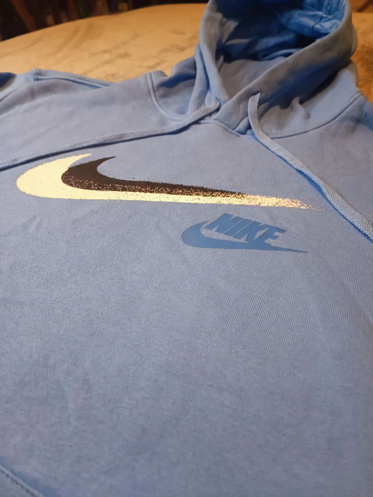 Nike pullover hoodie size L in very good condition light blue color – photo 2